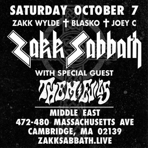 Zakk Sabbath-Cambridge 2017 front