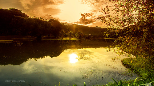 dawn golden reflections lake cool morning j316 a77 sony taiping hell heaven green gold glow
