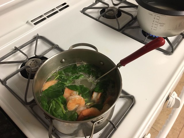 sinigang na hipon with spinach