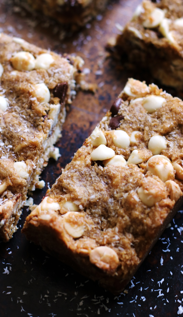 Brown Butter, Coconut, Chocolate Chip Cookie Bars