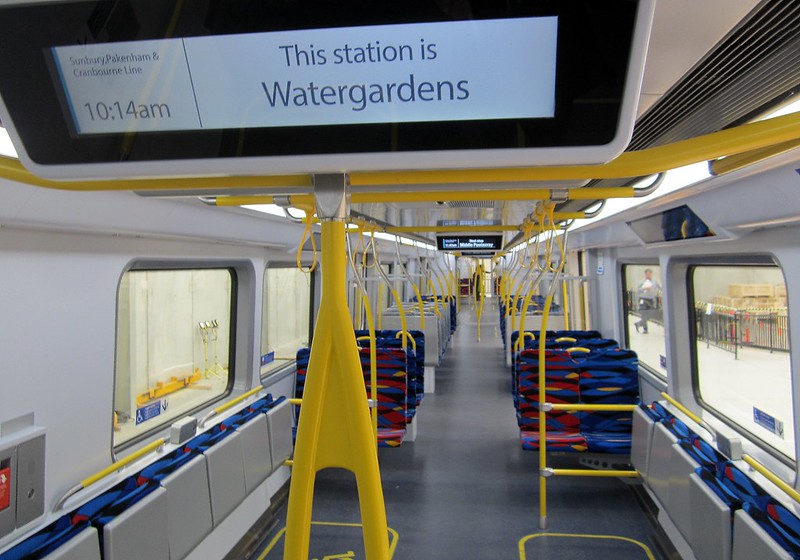 New train mock-up: interior Passenger Information Display