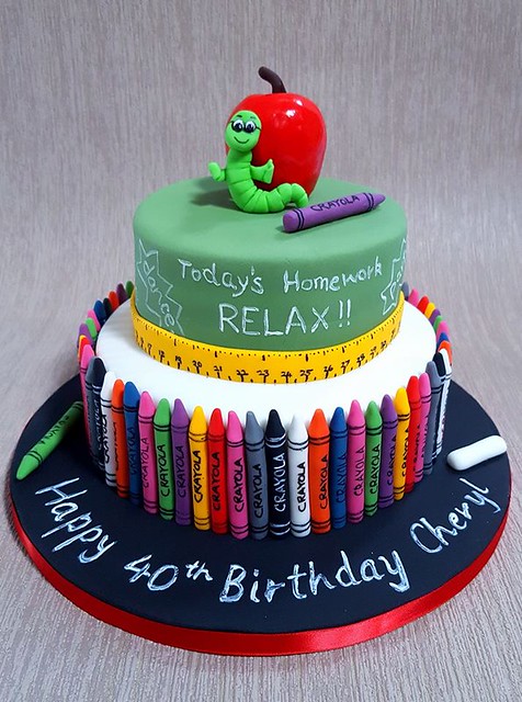 Teacher Themed Birthday Cake by Novelty Cakes