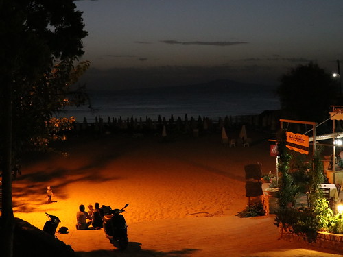beach sand evening greece