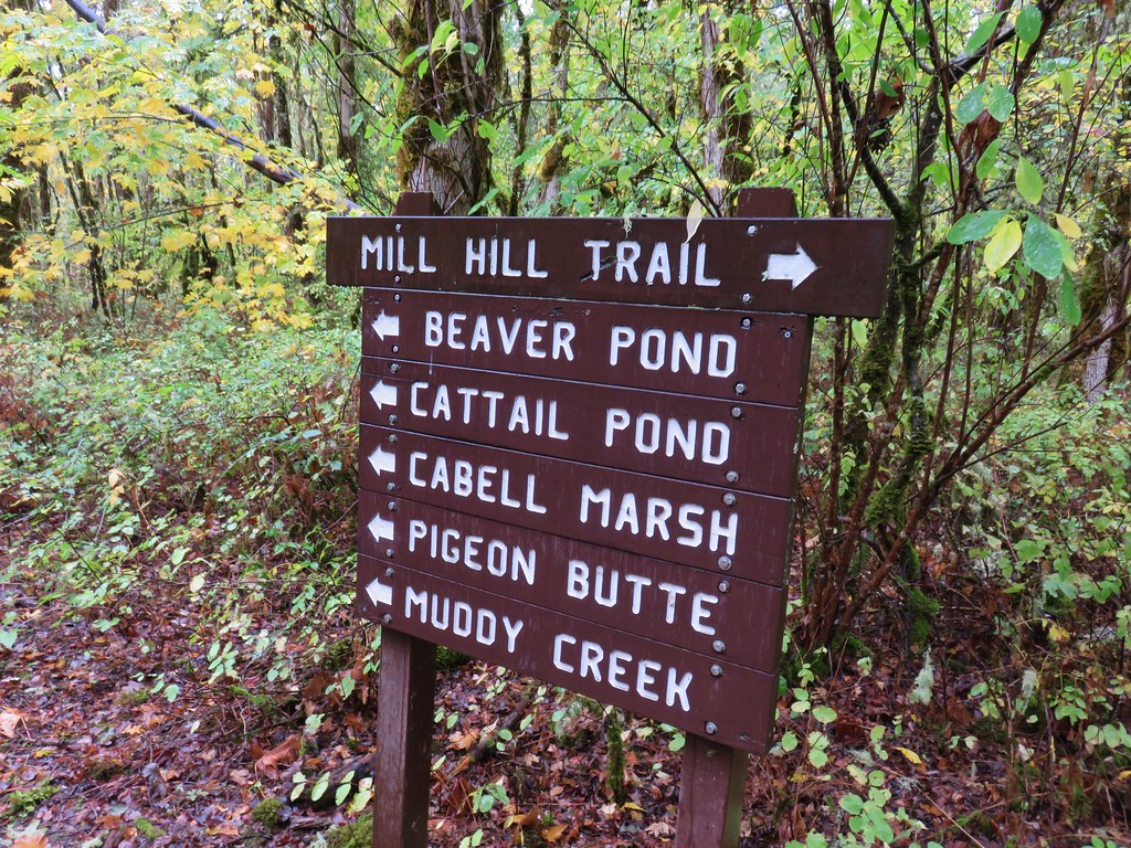 Trail sign along the Mill Hill Trail