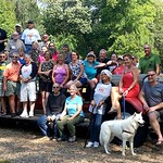 1977 Ames High School class group photo on the poor old firetruck at Brookside Park Sunday Sep 24 2017 40-year reunion