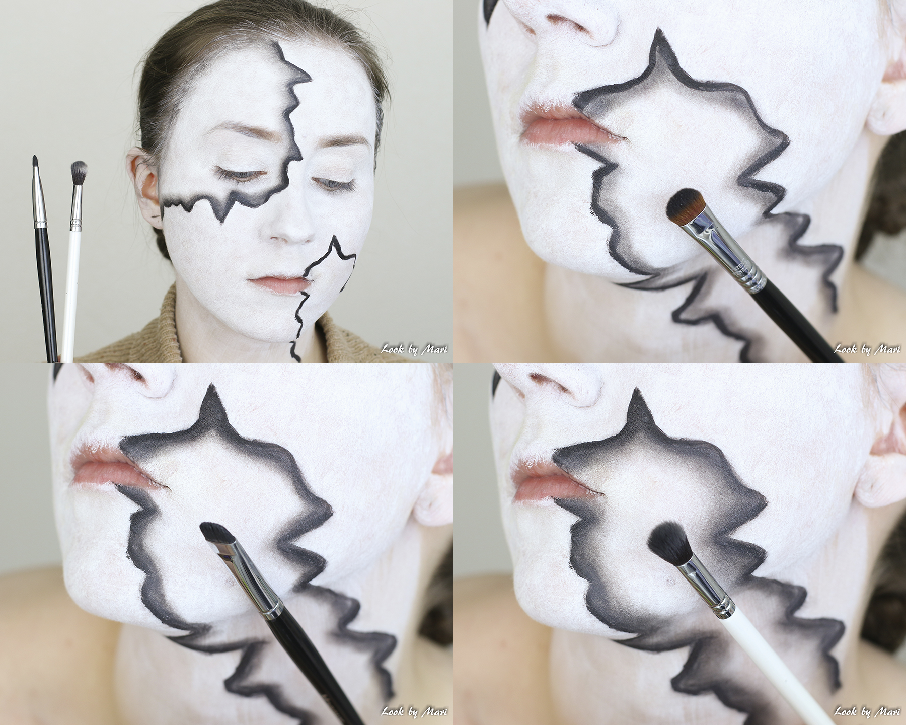 5 halloween makeup tutorial 2017 video blog art black and white