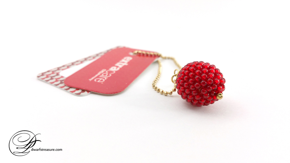 Classy delicate bright red beaded ball pendant
