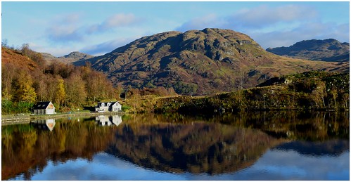 stronachlachar scotland lochkatrine highlands trossachs autumn blue cottage theoldsmiddy