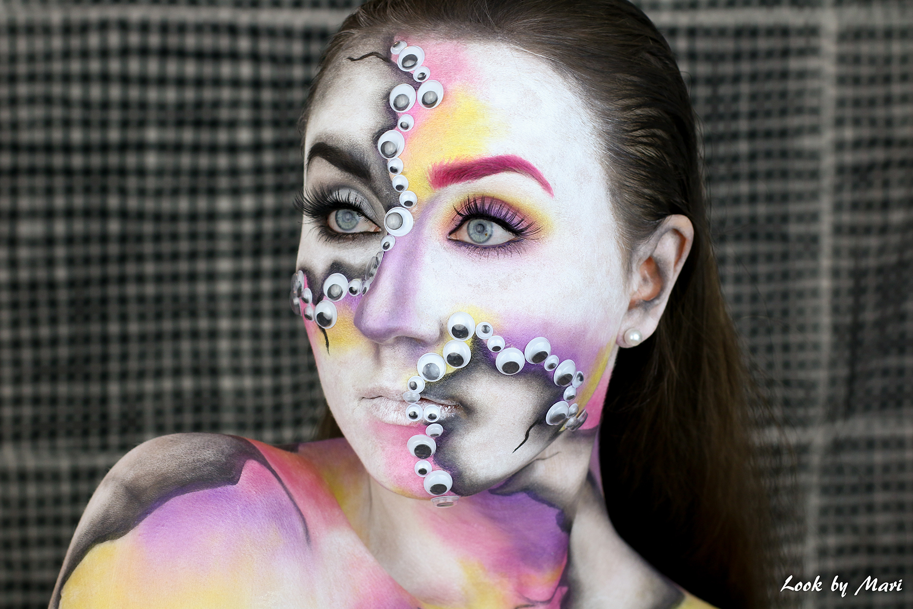 1 halloween makeup costume beautiful pretty glitter glittery girl women colorful tutorial video