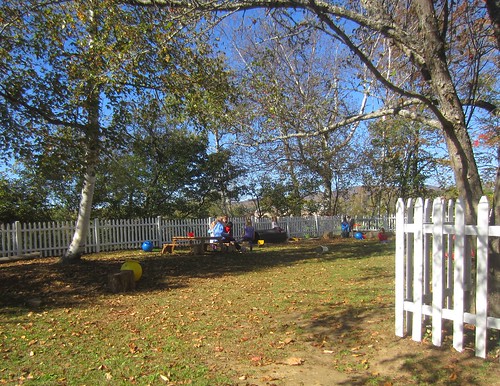 A view of the playground from the front corner