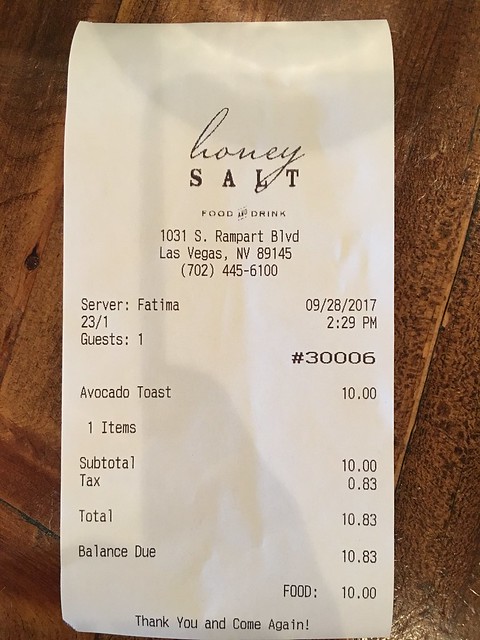 Honey Salt receipt