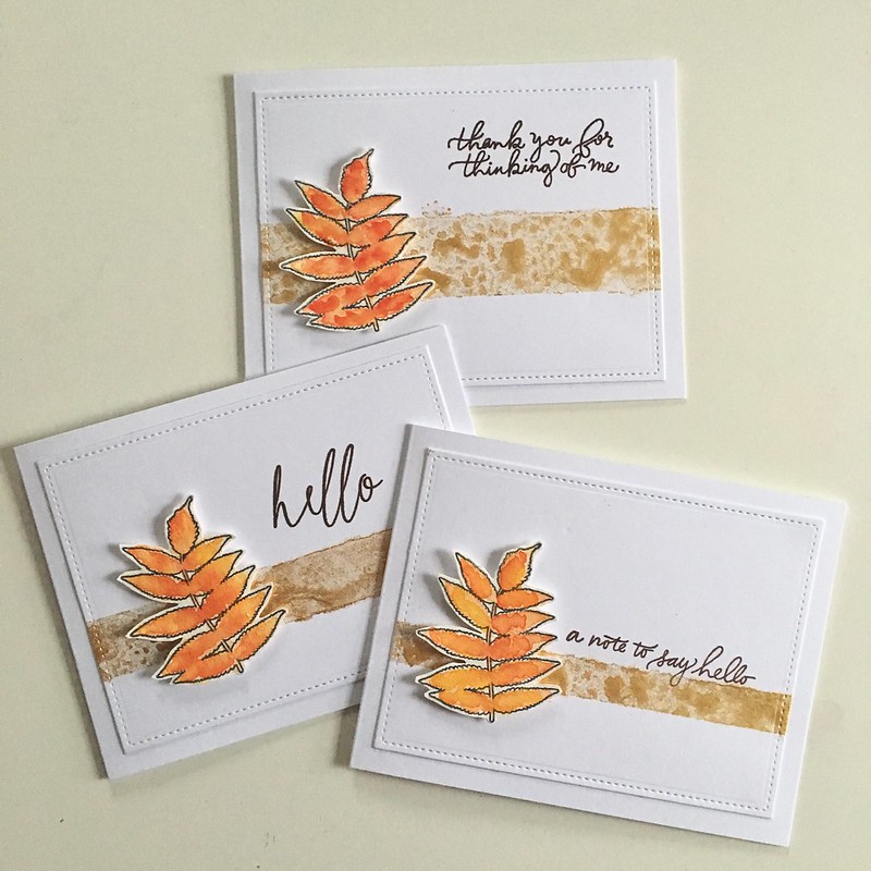 Autumn leaf cards