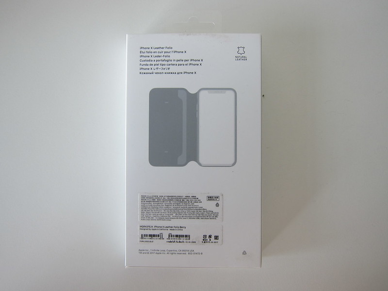 Apple iPhone X Folio Case - Box Back