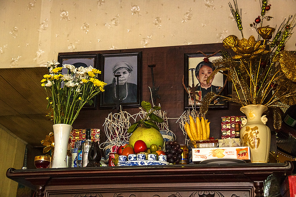 Altar piece in bar in Old Quarters--Hanoi