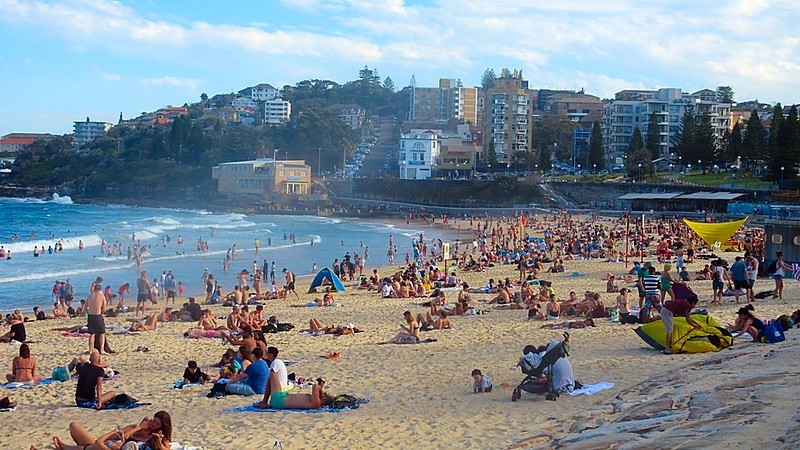 Busy Chaotic Coogee Beach Sydney