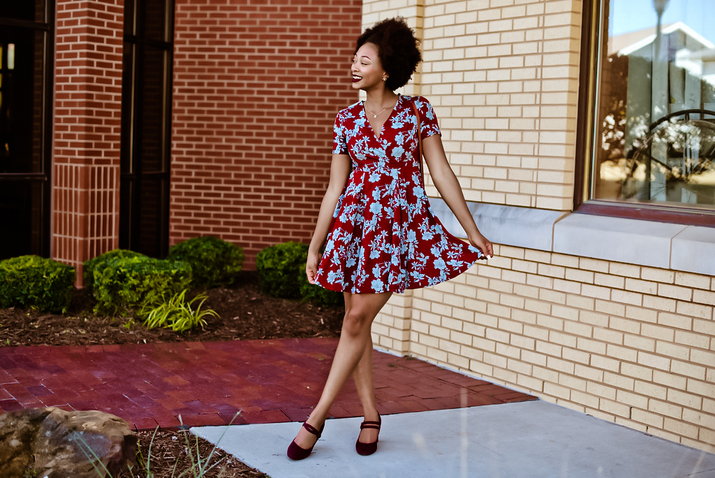 how to wear a floral skater dress