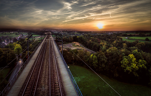 rail road sunset