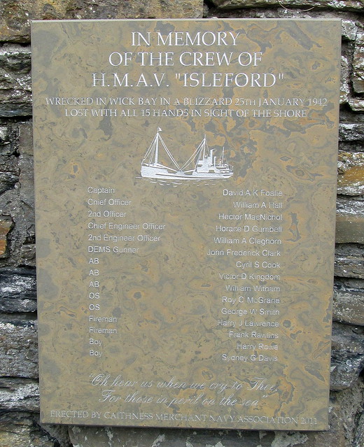HMAV Isleford Memorial Plaque, Wick