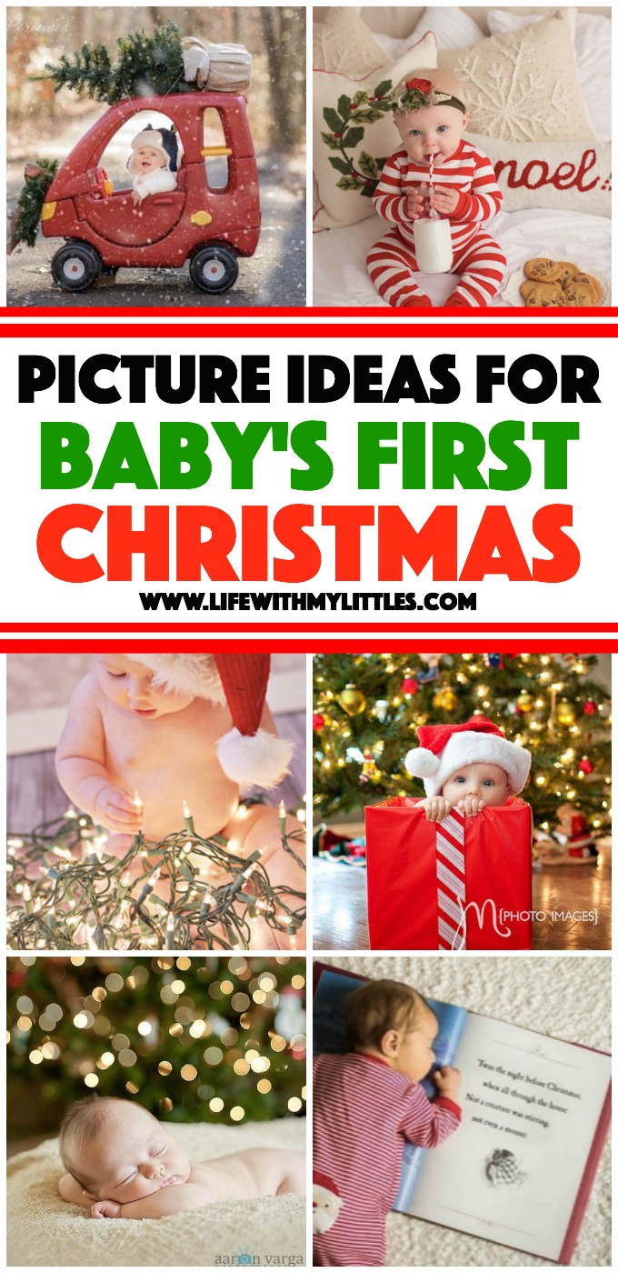 These 19 picture ideas for baby's first Christmas are so cute! If you're planning a baby photo shoot to celebrate, check this out!