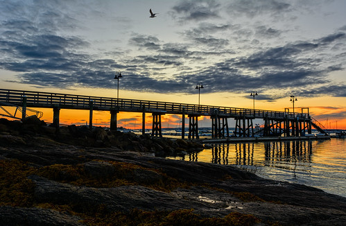 land object structure time beach dock pier rock sunrise falmouth me us