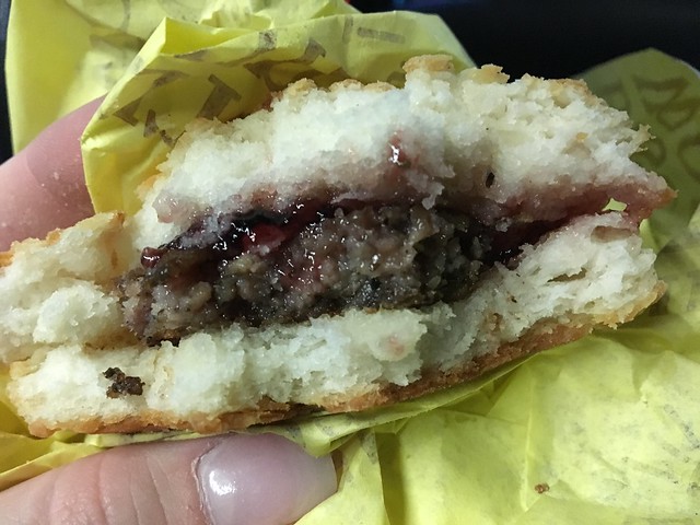 Tudors sausage biscuit & grape jelly