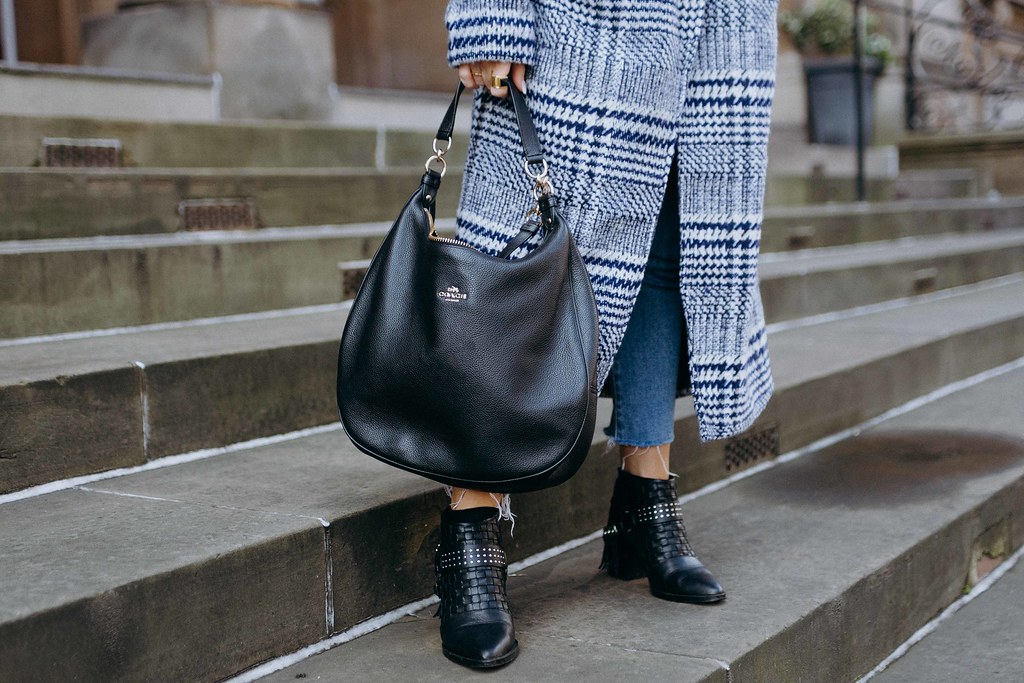 The Little Magpie Revolve Blue Checked Coat