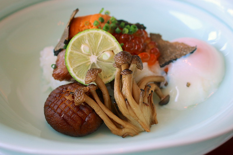 Japanese Saga Waygu Beef Sirloin A4, Sea Urchin, Rice, Chef Akiba's Special Sauce and Seasonal Truffle