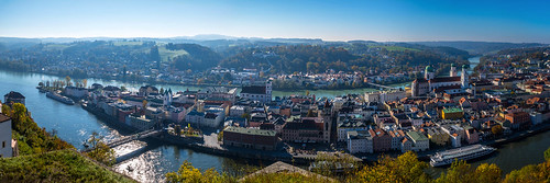 landscape panorama cityscape passau germany lower bavaria st stephans cathedral dom morning