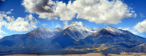 colorado hiking mountains snow clouds sky blue fall autumn aspen yellow mountprinceton 14er landscape panorama rockymountains sawatchrange collegiatepeaks