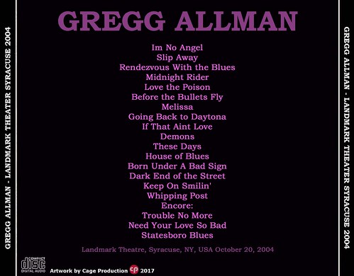 Gregg Allman-Syracuse 2004 back