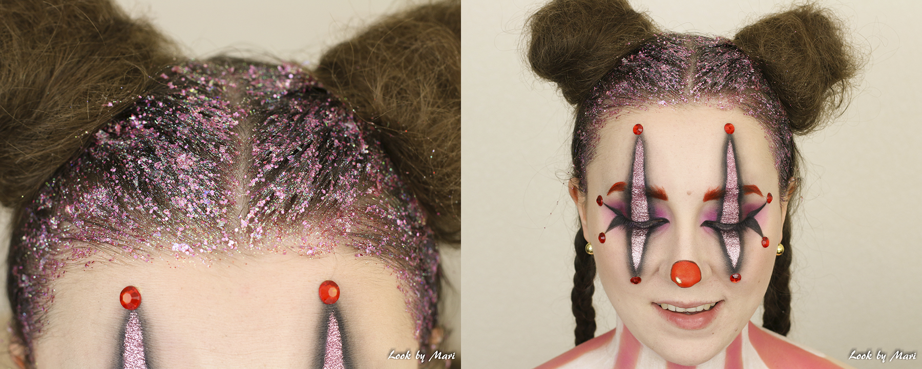 16 clown makeup glittery hair inspo ideas how to tutorial