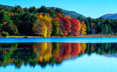 poultney vermont unitedstates us fall trees lake water reflections landscape