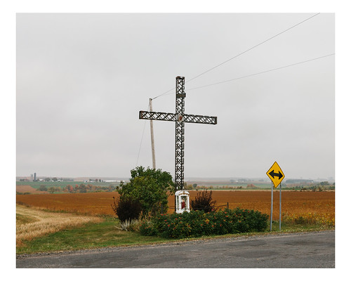countryside landscape catholic fields cross rural road sign topographies