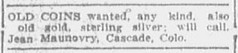 Maunovry ad Colorado Springs Gazette June 1, 1913, page 9