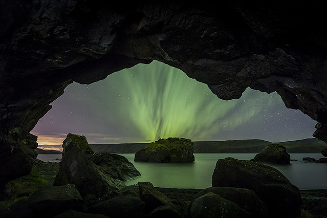 The cave and aurora