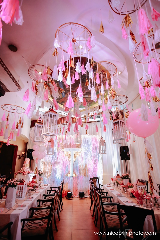 pauleen luna pretty in pink baby shower ceiling