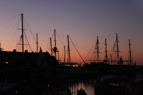 cyprus sunset port harbour sail
