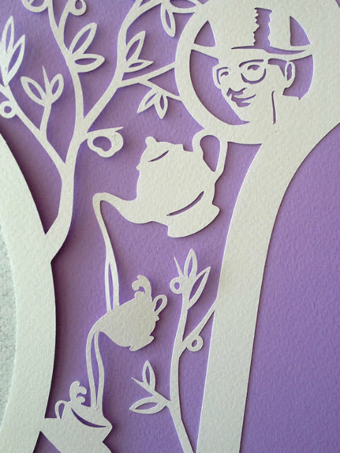 Custom Alice in Wonderland Ketubah by Papercuts By Oren
