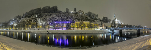 mönchsberg salzburg austria salzach night nacht panorama cityscape reflections snow
