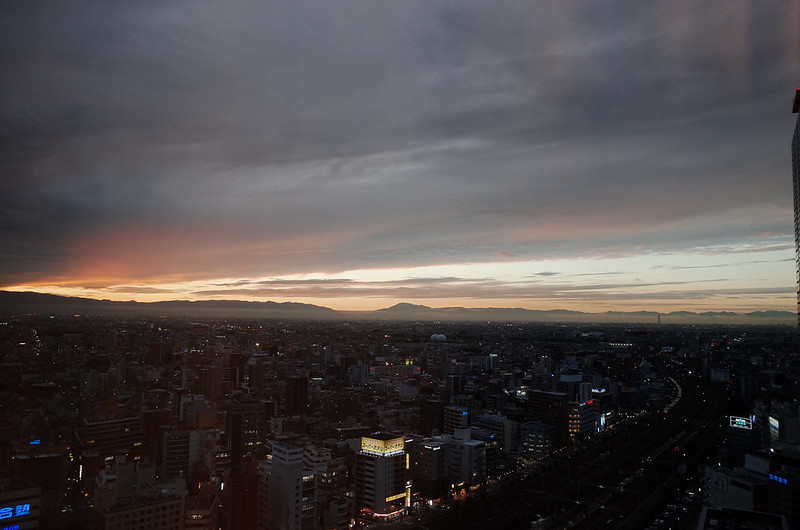 名古屋JRゲートタワーホテルからの夕陽