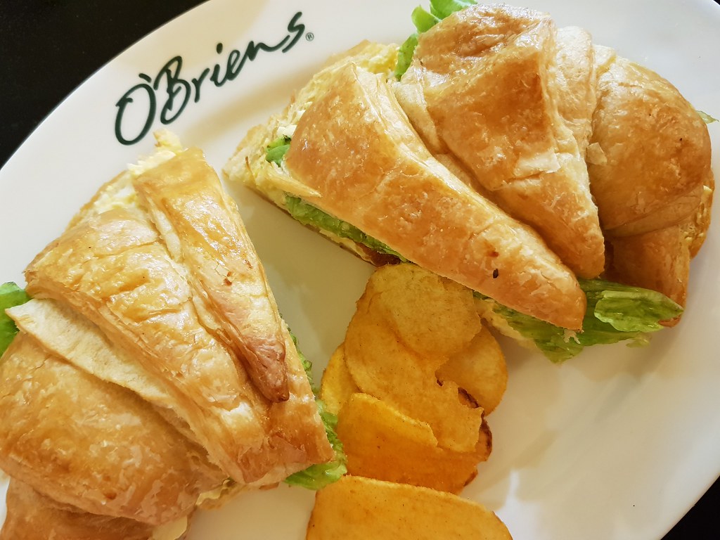 Signature Croissant Sandwich (Crispy Chicken & Egg Mayonnaise) & Cappuccino $14.80 @ O'Briens Irish Sandwiches KLCC