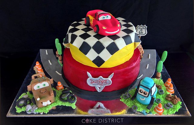 Cars Themed Birthday Cake by Cake District