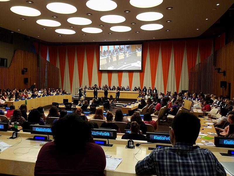 A meeting held at the United Nations for International Day of the Girl 2017