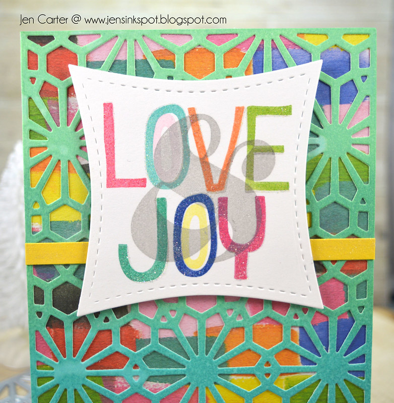 Jen Carter Geometric Snow Peace Love Joy Closeup
