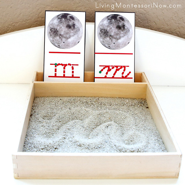 M is for Moon Sand Writing Tray