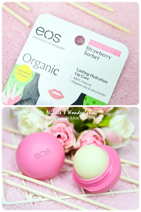 eos伊歐詩 天然護唇球Organic Lip Balm - 草莓雪酪Strawberry Sorbet