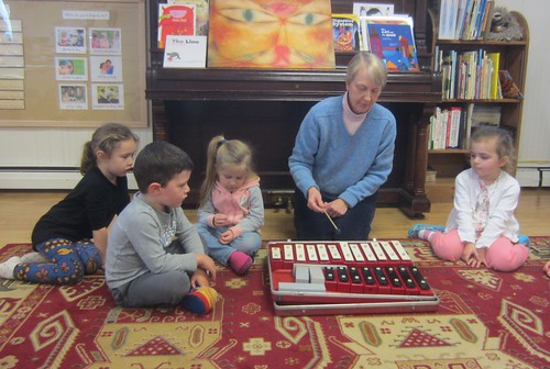 playing songs on the glockenspiel
