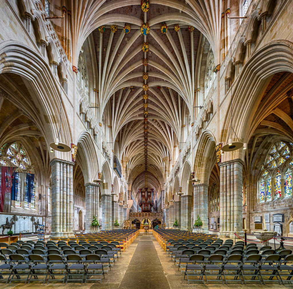 Exeter Cathedral Nave. Credit David Iliff