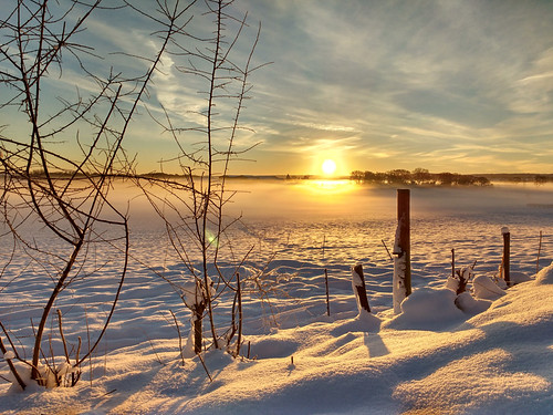 landscape snow sunrise