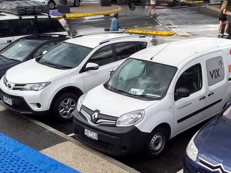 Just in case the Myki equipment fails: a Vix van at the Southland Station opening day